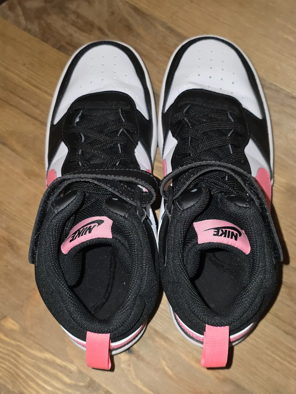 Nike Court Borough Mid 2 Kids 7Y Black White Pink High Top Sneakers